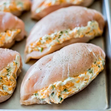 Delicious creamy stuffed chicken breasts recipe with herbs and cheese