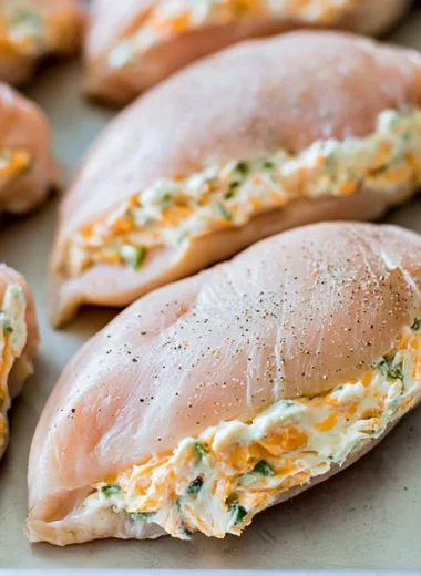 Delicious creamy stuffed chicken breasts recipe with herbs and cheese