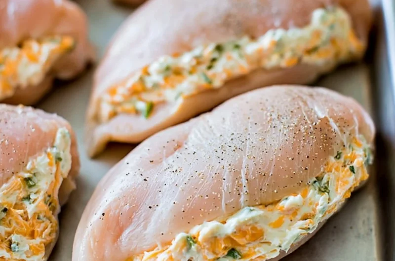Delicious creamy stuffed chicken breasts recipe with herbs and cheese