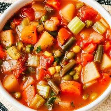 Hearty and healthy vegetable soup in a bowl, perfect for family meals.