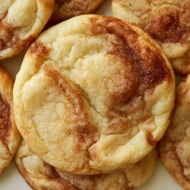 Delicious soft and chewy cinnamon roll cookies on a plate